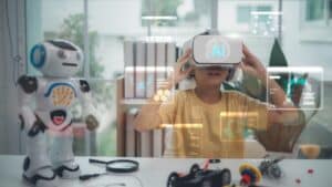 Kind leert met behulp van robot, VR en AI