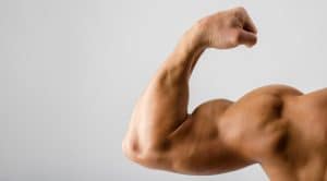 Close up on a bodybuilder biceps,shoulder,arm
