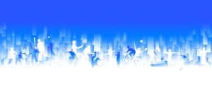 Sporters op blauwe achtergrond