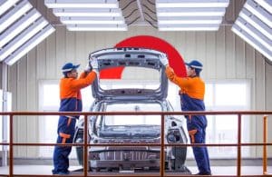 Auto wordt in fabriek gemaakt