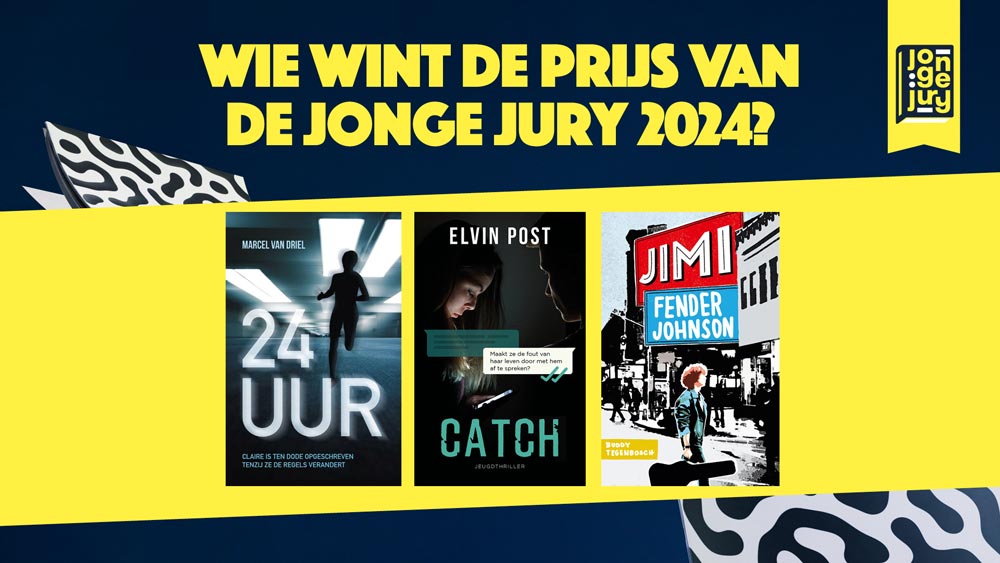 De omslagen van de drie genomineerde boeken