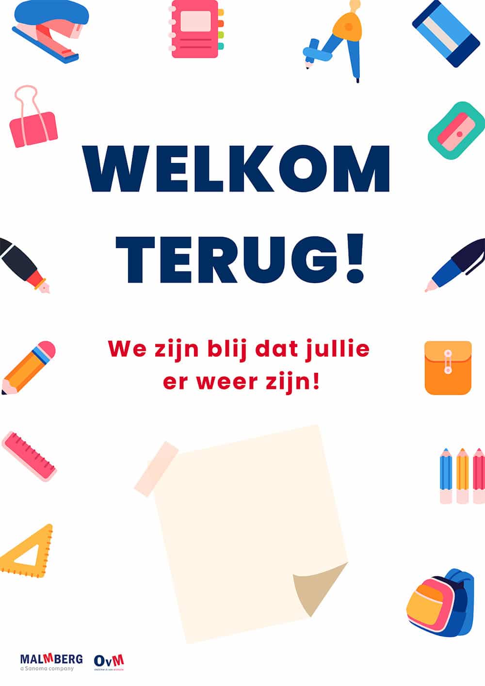 Poster - Welkom terug op school - 2022