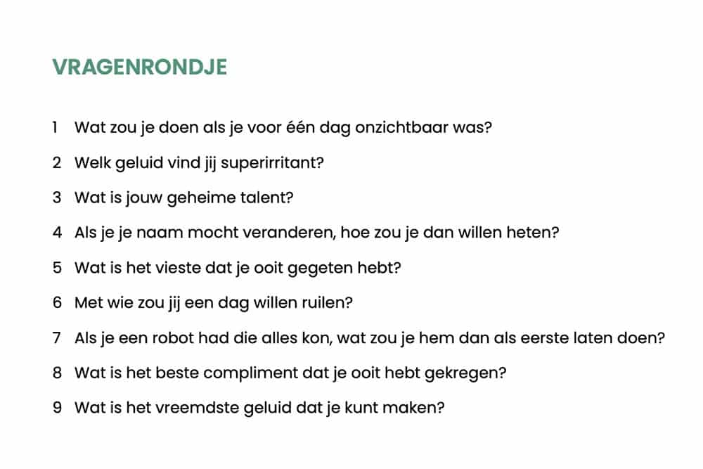 Enkele vragen uit het vragenrondje