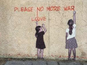 Street art in stijl van Banksy