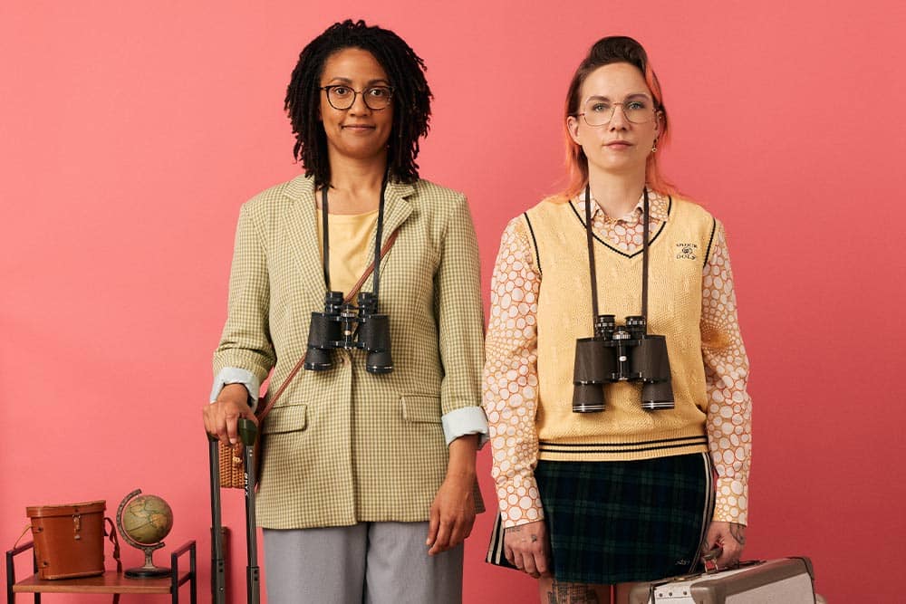 Portret van Kelia Kaniki Masengo en Aafke Romeijn, de ambassadeurs van de Week van het Nederlands