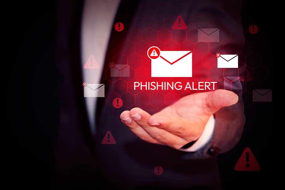 Een melding van een phishing alert