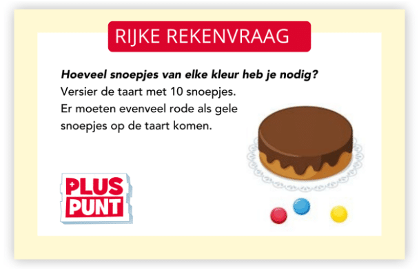 Voorbeeld van de Rijke Rekenvraag in Pluspunt