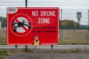 No Drone Zone warning sign