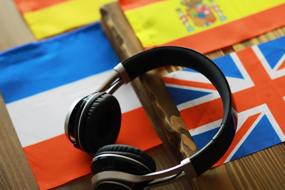 Frans, Duitse, Engelse en Spaanse vlag