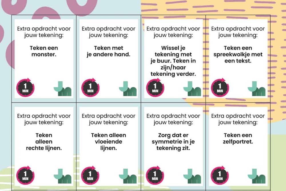 uitsnede tekenkaartjes